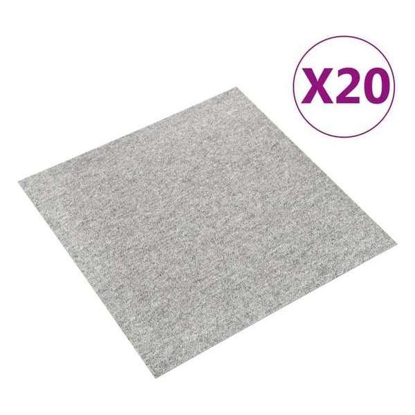 vidaXL Tapijttegels 20 st 5 m² 50x50 cm lichtgrijs vidaXL Tapijttegels 20 st 5 m² 50x50 cm lichtgrijs
