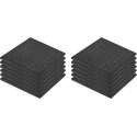 vidaXL Valtegels 12 st 50x50x3 cm rubber zwart