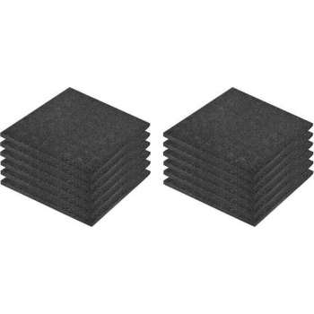 vidaXL Valtegels 12 st 50x50x3 cm rubber zwart