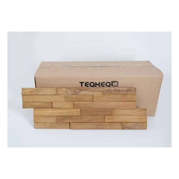 1 Doos Teak plakhout | Naturel | 18x49.5x2 1 Doos Teak plakhout | Naturel | 18x49.5x2