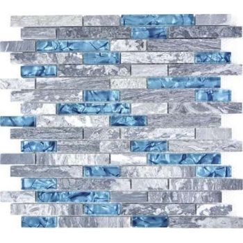 Natuursteen Mozaiek Grijs/Bluaw - 30 x 30 cm