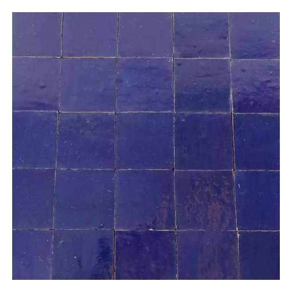 Handgemaakte aardewerk zellige tegels donkerblauw 10 x 10 Handgemaakte aardewerk zellige tegels donkerblauw 10 x 10