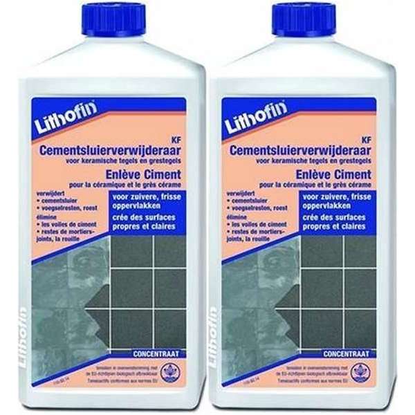 Lithofin KF Cementsluierverwijderaar - KERAMISCHE TEGELS - 2L - Voordeelpack Lithofin KF Cementsluierverwijderaar - KERAMISCHE TEGELS - 2L - Voordeelpack