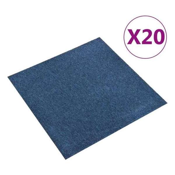 vidaXL Tapijttegels 20 st 5 m² 50x50 cm donkerblauw vidaXL Tapijttegels 20 st 5 m² 50x50 cm donkerblauw
