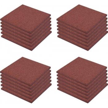 vidaXL Valtegels 24 st 50x50x3 cm rubber rood