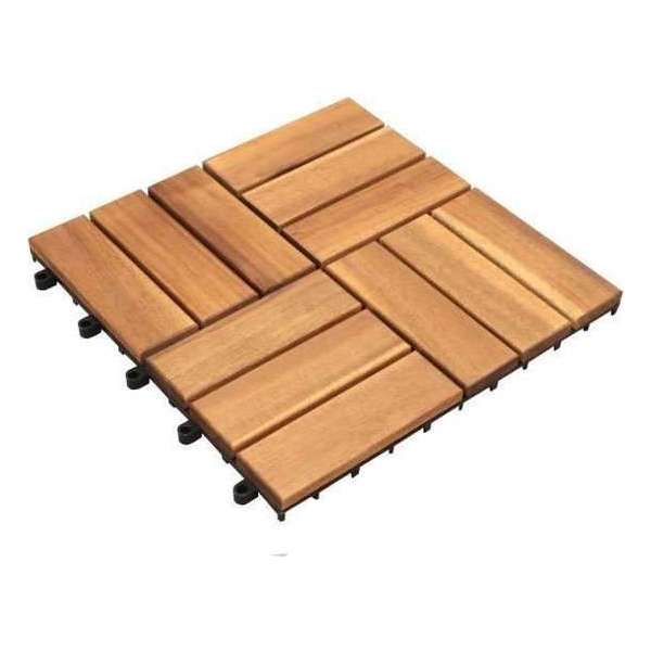 Set van 10 FSC Acacia houtklemmen op tegels - 30 x 30 x 2,4 cm Set van 10 FSC Acacia houtklemmen op tegels - 30 x 30 x 2,4 cm