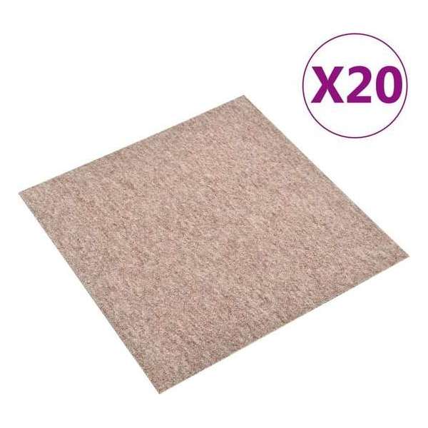 vidaXL Tapijttegels 20 st 5 m² 50x50 cm beige vidaXL Tapijttegels 20 st 5 m² 50x50 cm beige