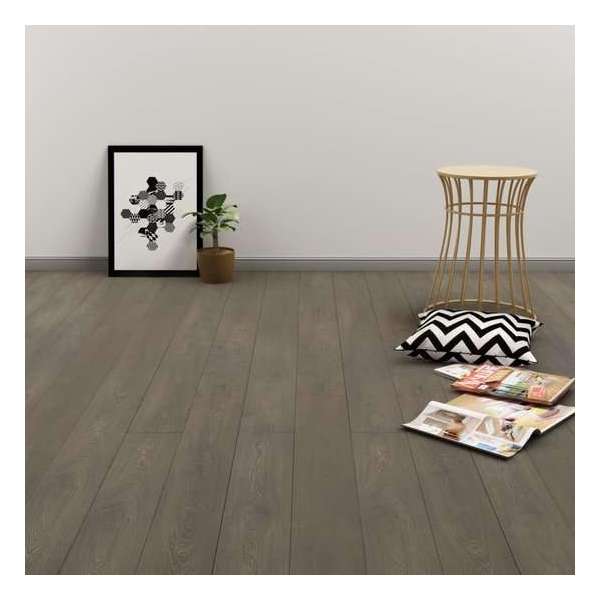 Vloerplanken zelfklevend 4,46 m² 3 mm PVC grijs en bruin Vloerplanken zelfklevend 4,46 m² 3 mm PVC grijs en bruin