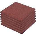 vidaXL Valtegel 6 st 50x50x3 cm rubber rood