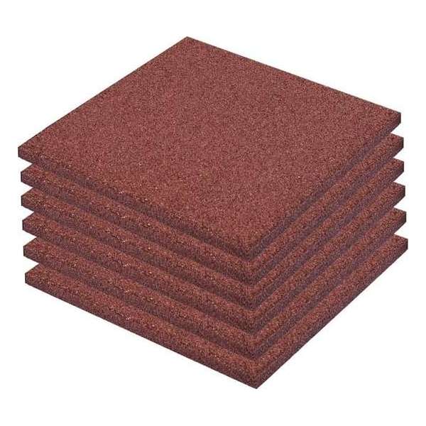 vidaXL Valtegel 6 st 50x50x3 cm rubber rood vidaXL Valtegel 6 st 50x50x3 cm rubber rood