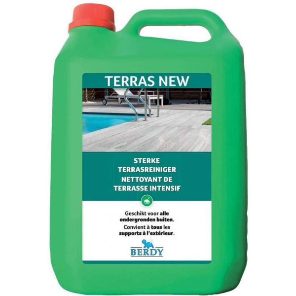 Terras New - Sterke terrasreiniger - ALLE ONDERGRONDEN - Berdy - 5 L Terras New - Sterke terrasreiniger - ALLE ONDERGRONDEN - Berdy - 5 L