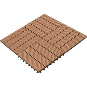 vidaXL 22 st Terrastegels 30x30 cm 2 m² HKC bruin