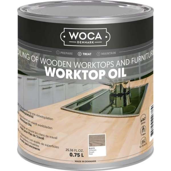 WOCA Werkbladolie Zwart - 750 ml WOCA Werkbladolie Zwart - 750 ml