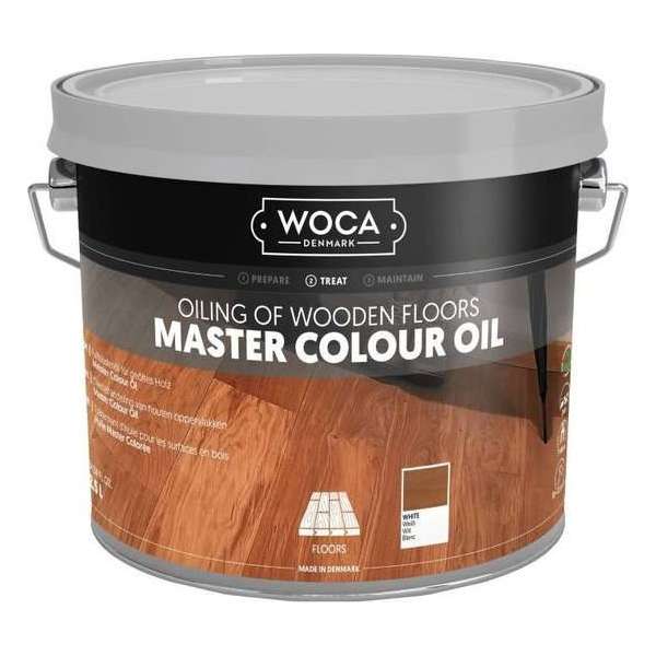 Houten Vloer Olie - Woca - Master Colour oil - Kleurenolie - wit - 2,5 L Houten Vloer Olie - Woca - Master Colour oil - Kleurenolie - wit - 2,5 L