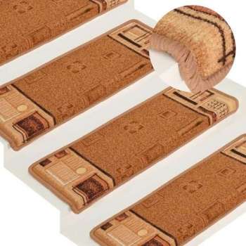 vidaXL Trapmatten zelfklevend 15 st 65x25 cm beige  VDXL_326207