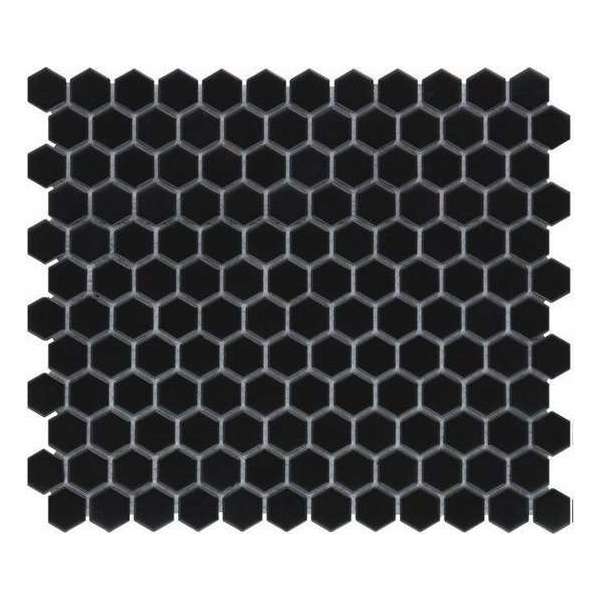 0,78m² - Mozaiek Tegels - Barcelona Hexagon Zwart Mat 2,3x2,6 0,78m² - Mozaiek Tegels - Barcelona Hexagon Zwart Mat 2,3x2,6