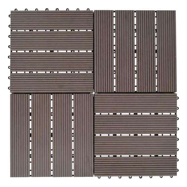 vidaXL Terrastegels 30x30 cm 1 m² HKC donkerbruin 11 st vidaXL Terrastegels 30x30 cm 1 m² HKC donkerbruin 11 st