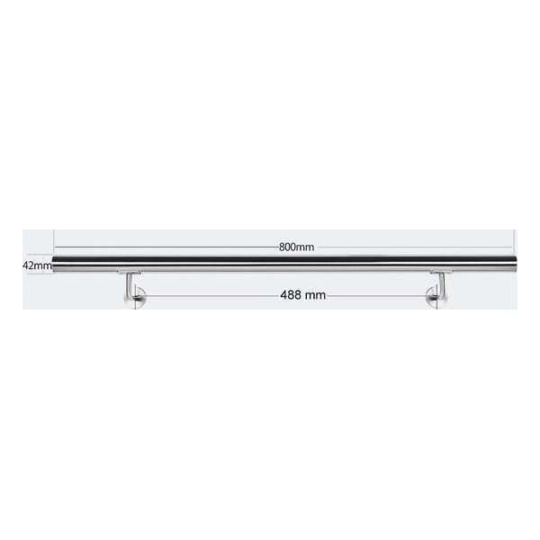 Roestvrij stalen leuning, trapleuning 80 cm - trap leuning rvs geborsteld - met houders - 800 mm - Multistrobe Roestvrij stalen leuning, trapleuning 80 cm - trap leuning rvs geborsteld - met houders - 800 mm - Multistrobe