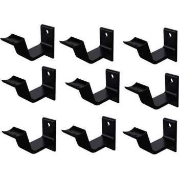 Leuninghouder zwart - Keilboutbevestiging - Hol zadel  Hermeta - 3553-18 - 9 stuks
