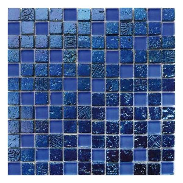 Alfa Mosaico Mozaiek Bonito blauw mix travertine/glas 2,3x2,3x0,8 cm - Mix, Blauw Prijs per 1 matje. Alfa Mosaico Mozaiek Bonito blauw mix travertine/glas 2,3x2,3x0,8 cm - Mix, Blauw Prijs per 1 matje.