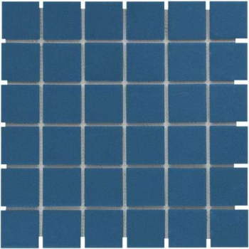 The Mosaic Factory London mozaïektegel 4.8x4.8x0.6cm voor vloer binnen en buiten vierkant porselein blauw mat met antislip