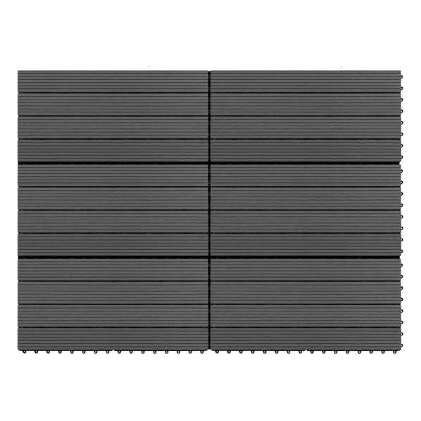 vidaXL Terrastegels 6 st 60x30 cm 1.08 m² HKC zwart vidaXL Terrastegels 6 st 60x30 cm 1.08 m² HKC zwart