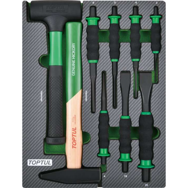 Inleg foam carbon: hamers, beitels en doorslagen Inleg foam carbon: hamers, beitels en doorslagen