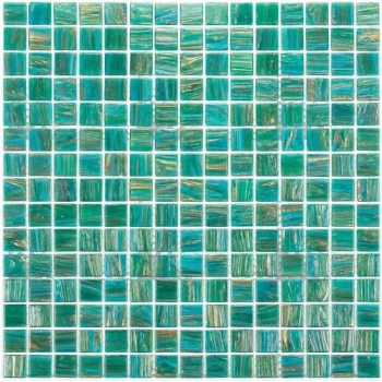 Mozaïek Amsterdam Goud 32.2x32.2 cm Glas Met Goud Ader En Turquoise (Prijs Per 1.04 m2)