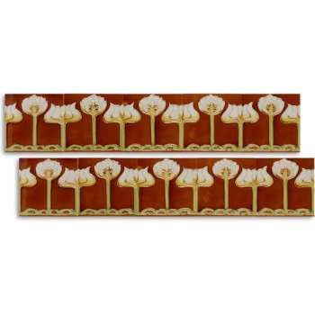 Set van 10 Art Nouveau Tegels