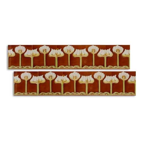 Set van 10 Art Nouveau Tegels Set van 10 Art Nouveau Tegels
