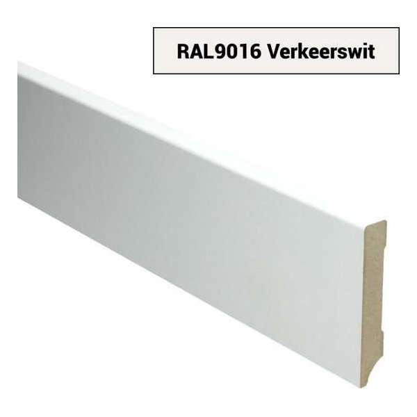 Hoge plinten - MDF - Moderne plint 90x15 mm - Wit - Voorgelakt - RAL 9016 - Per stuk 2,4m Hoge plinten - MDF - Moderne plint 90x15 mm - Wit - Voorgelakt - RAL 9016 - Per stuk 2,4m