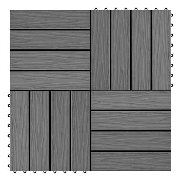 Terrastegels diep reliëf 30x30 cm 1 m² HKC grijs 11 st Terrastegels diep reliëf 30x30 cm 1 m² HKC grijs 11 st