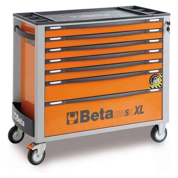 Beta gereedschapswagen C24SA met XL7 laden - oranje Beta gereedschapswagen C24SA met XL7 laden - oranje
