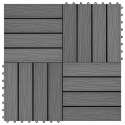 vidaXL Terrastegels diep reliëf 30x30 cm 1 m² HKC grijs 11 st