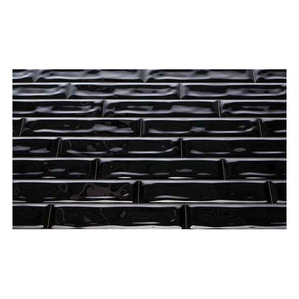 Ossido Glans Zwart | Wandtegel | 7,5×30 Ossido Glans Zwart | Wandtegel | 7,5×30