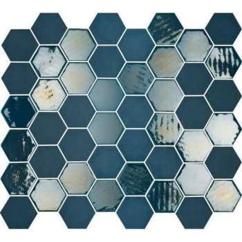 1m² -Mozaiek Valencia Hexagon Blauw 4,3x4,9