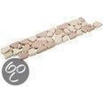 Listello Ciottolino creme/rose  5,0x22,0 cm -  Mix Prijs per 1 stuk.
