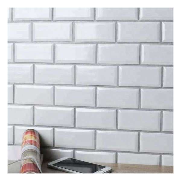 ARMAN`S METRO WANDTEGEL 10X20 CM WIT GLANS ARMAN`S METRO WANDTEGEL 10X20 CM WIT GLANS