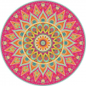 Vloerkleed vinyl rond | Mandala koraal