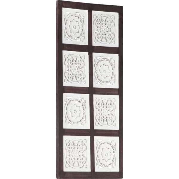 vidaXL Wandpaneel handgesneden 40x80x1.5 cm MDF bruin en wit vidaXL Wandpaneel handgesneden 40x80x1.5 cm MDF bruin en wit