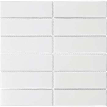 0,86m² - Mozaiek Tegels - Barcelona Rechthoek Wit Glans 4,5x14,5cm