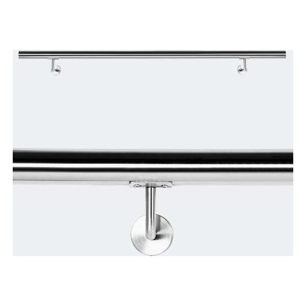 Trapleuning - RVS - Trapleuning RVS - Geborsteld - Incl. 2 houders - 90 cm