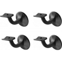 Leuninghouder zwart 65mm - hol zaldel Hermeta - keilboutbevestiging - 4 stuks