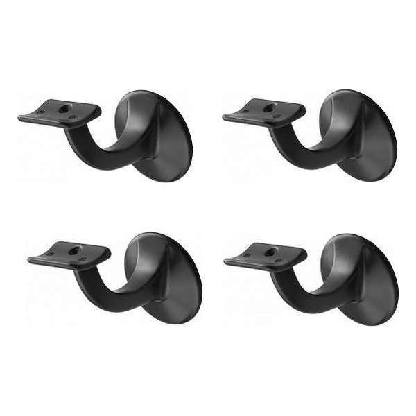 Leuninghouder zwart 65mm - hol zaldel Hermeta - keilboutbevestiging - 4 stuks Leuninghouder zwart 65mm - hol zaldel Hermeta - keilboutbevestiging - 4 stuks