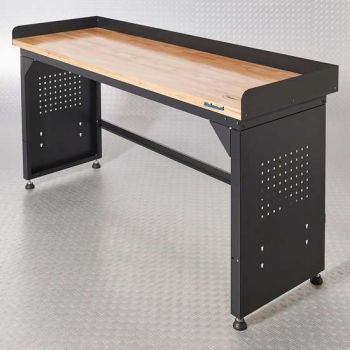 Datona® Werkbank PRO - eiken werkblad - 200 cm -  Zwart