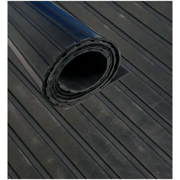 Rubbermat op Rol breedte 200 cm dikte 4,5 mm Ribbel motief - Per meter Rubbermat op Rol breedte 200 cm dikte 4,5 mm Ribbel motief - Per meter