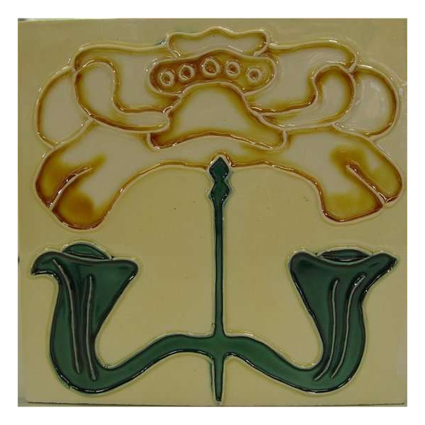 Keramische tegels - Art Nouveau tegel bloemen - Set van 10 Keramische tegels - Art Nouveau tegel bloemen - Set van 10