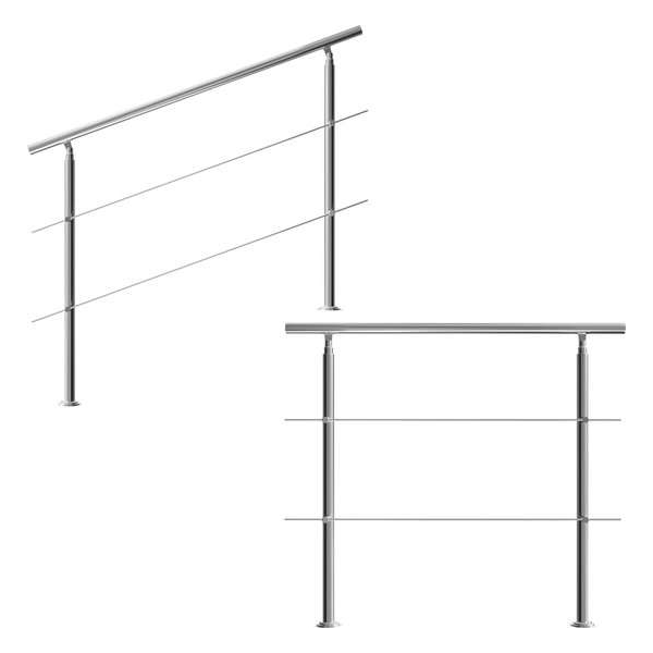 Monzana trapleuning edelstaal – 150 cm met 2 horizontale spijlen – balustrade Monzana trapleuning edelstaal – 150 cm met 2 horizontale spijlen – balustrade