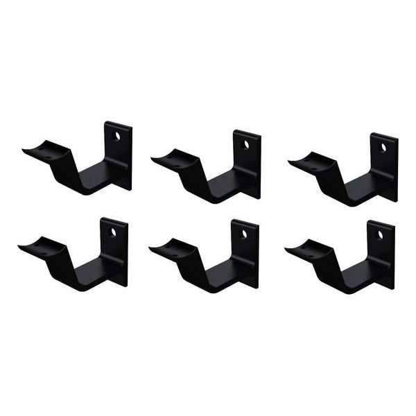 Leuninghouder zwart - Keilboutbevestiging - Hol zadel Hermeta - 6 stuks Leuninghouder zwart - Keilboutbevestiging - Hol zadel Hermeta - 6 stuks