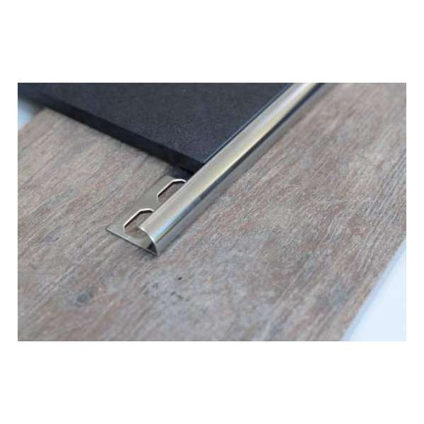 PRO++ RVS Kwartrond Profiel 30 stuks 11mm X 3000mm tegelprofiel hoekprofiel geborsteld mat PRO++ RVS Kwartrond Profiel 30 stuks 11mm X 3000mm tegelprofiel hoekprofiel geborsteld mat
